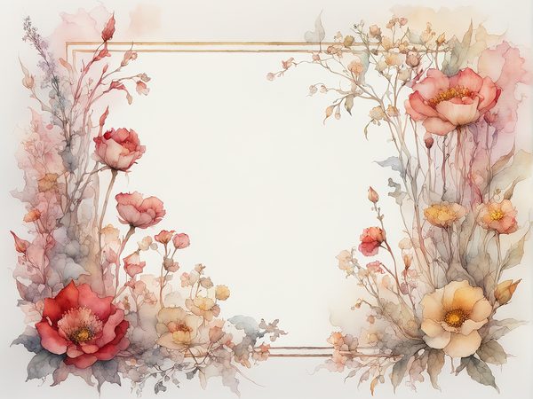 Red Watercolor Floral Frame: Scrapbook Paper Pack (10 JPGs) — image 11
