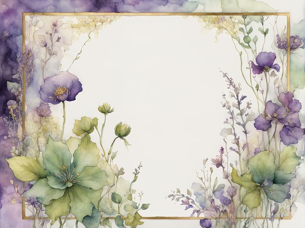 Watercolor Lavender & Sage Floral Frames: Digital Paper Pack (10 JPGs) — image 1