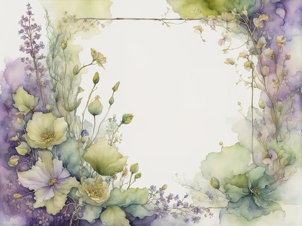 Watercolor Lavender & Sage Floral Frames: Digital Paper Pack (10 JPGs) — image 3