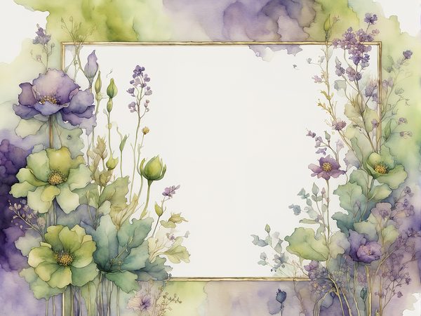 Watercolor Lavender & Sage Floral Frames: Digital Paper Pack (10 JPGs) — image 6