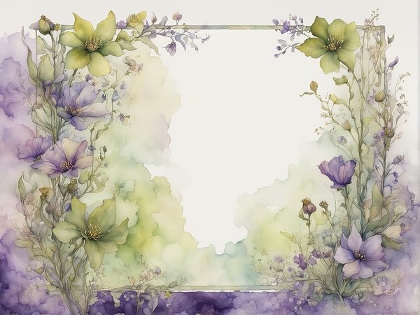 Watercolor Lavender & Sage Floral Frames: Digital Paper Pack (10 JPGs) — image 7