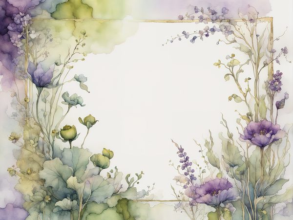 Watercolor Lavender & Sage Floral Frames: Digital Paper Pack (10 JPGs) — image 8