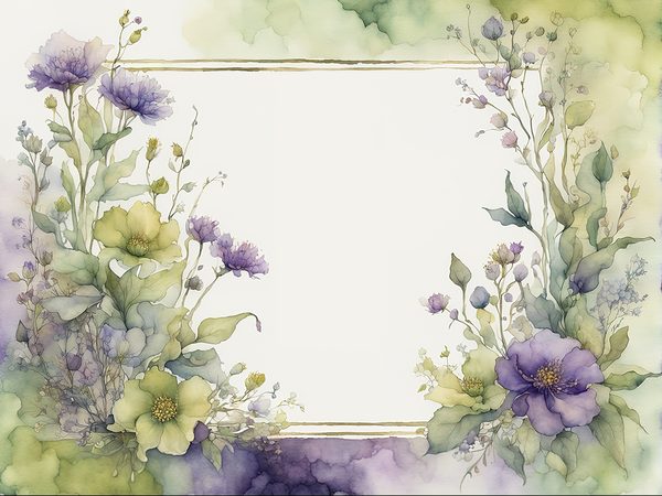 Watercolor Lavender & Sage Floral Frames: Digital Paper Pack (10 JPGs) — image 9