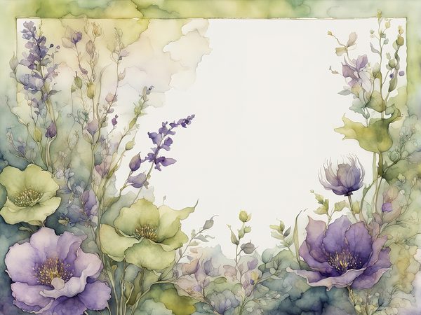 Watercolor Lavender & Sage Floral Frames: Digital Paper Pack (10 JPGs) — image 10