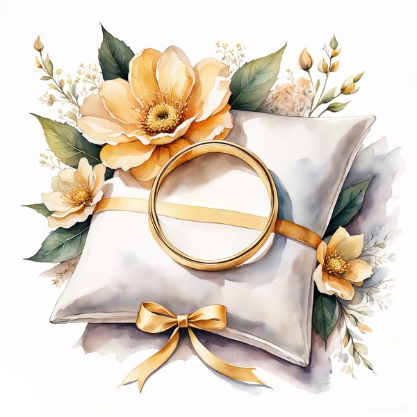 Watercolor Wedding Rings Clipart: Golden Rose PNG Graphics (Commercial Use, Digital Download) — image 4