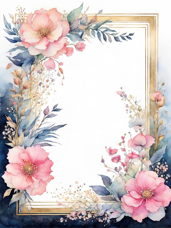 Neon Pink Floral Frame Digital Paper: Boho Wedding Cards (10 JPGs) — image 8