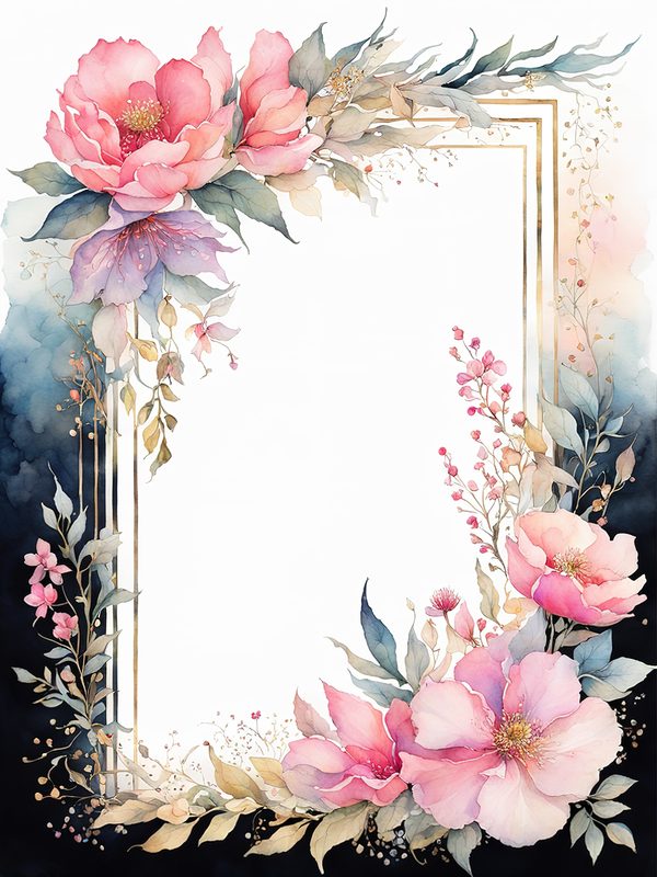 Neon Pink Floral Frame Digital Paper: Boho Wedding Cards (10 JPGs) — image 10