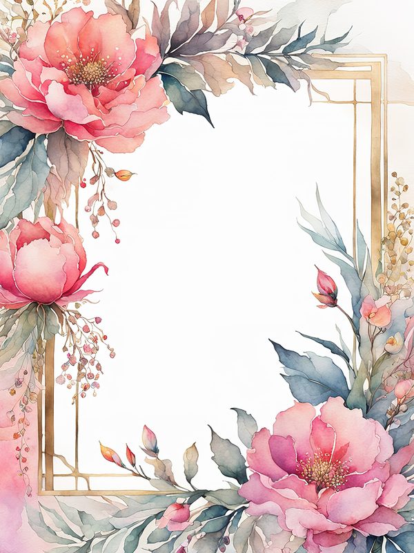 Neon Pink Floral Frame Digital Paper: Boho Wedding Cards (10 JPGs) — image 11