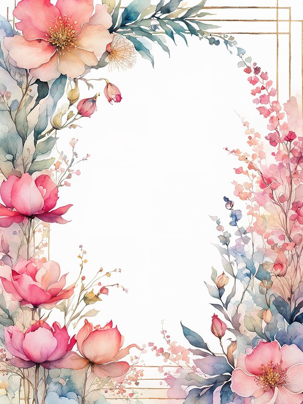 Neon Pink Floral Frame Digital Paper: Boho Wedding Cards (10 JPGs) — image 12
