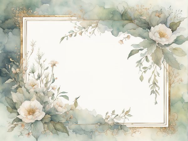 Sage Floral Frame Digital Paper Pack: Watercolor Scrapbook Backgrounds (10 JPGs) — image 2