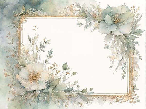 Sage Floral Frame Digital Paper Pack: Watercolor Scrapbook Backgrounds (10 JPGs) — image 3