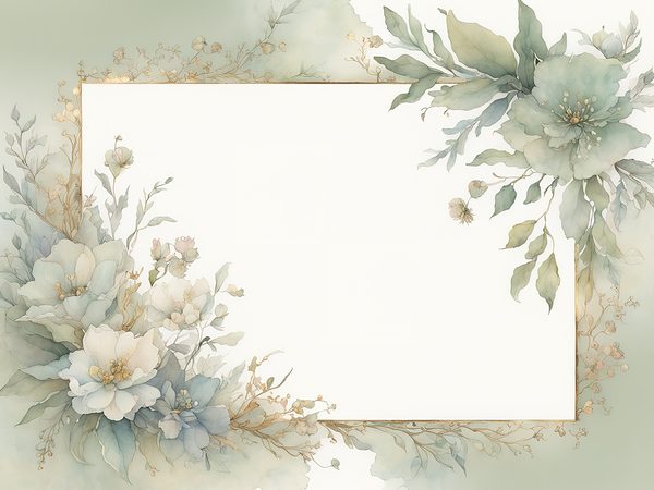 Sage Floral Frame Digital Paper Pack: Watercolor Scrapbook Backgrounds (10 JPGs) — image 4
