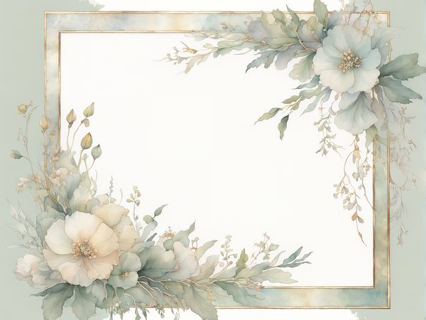 Sage Floral Frame Digital Paper Pack: Watercolor Scrapbook Backgrounds (10 JPGs) — image 5