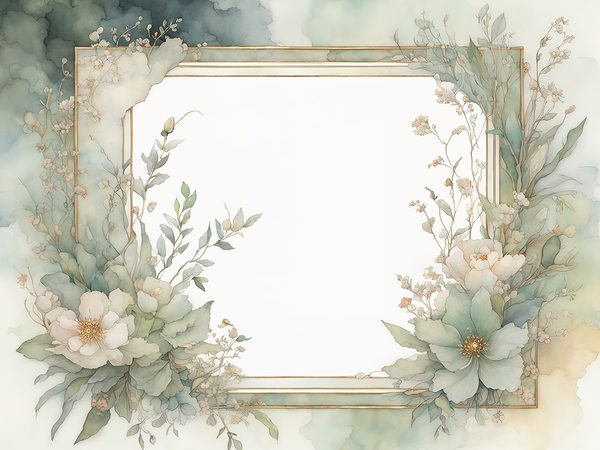 Sage Floral Frame Digital Paper Pack: Watercolor Scrapbook Backgrounds (10 JPGs) — image 6