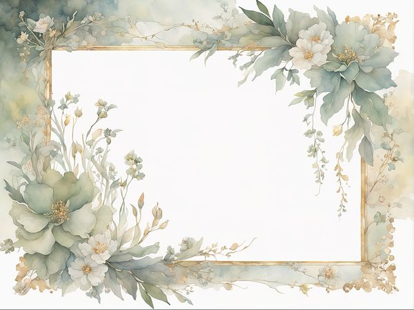 Sage Floral Frame Digital Paper Pack: Watercolor Scrapbook Backgrounds (10 JPGs) — image 7
