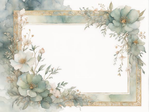 Sage Floral Frame Digital Paper Pack: Watercolor Scrapbook Backgrounds (10 JPGs) — image 9