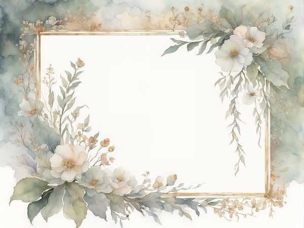 Sage Floral Frame Digital Paper Pack: Watercolor Scrapbook Backgrounds (10 JPGs) — image 10