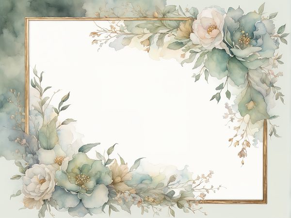 Sage Floral Frame Digital Paper Pack: Watercolor Scrapbook Backgrounds (10 JPGs) — image 11