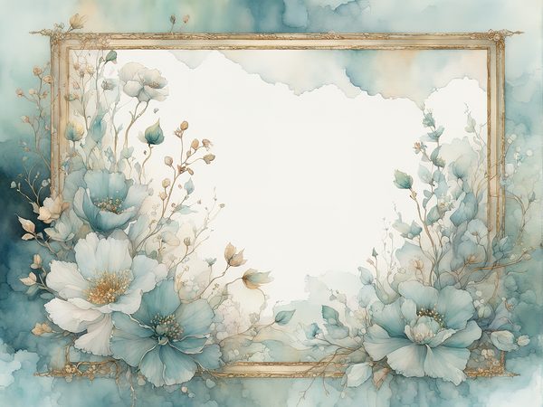 Pastel Green Floral Watercolor Digital Paper: Scrapbook Borders (10 JPGs) (Commercial Use) — image 3