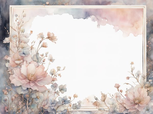 Pastel Blush Floral Watercolor Paper: Scrapbook Borders (10 JPGs Digital Download) — image 1