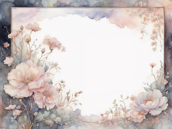 Pastel Blush Floral Watercolor Paper: Scrapbook Borders (10 JPGs Digital Download) — image 4