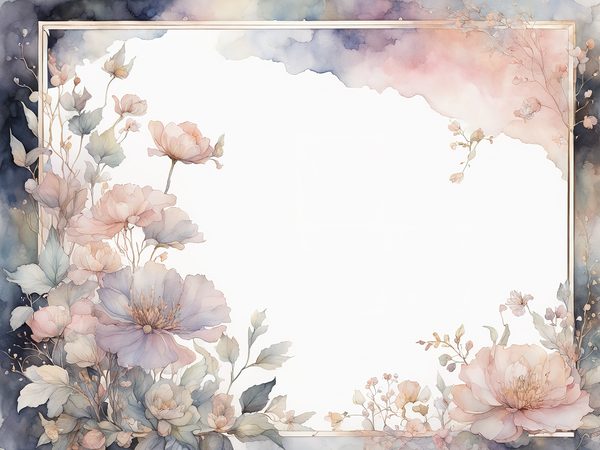 Pastel Blush Floral Watercolor Paper: Scrapbook Borders (10 JPGs Digital Download) — image 5