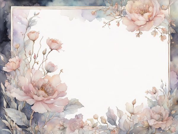 Pastel Blush Floral Watercolor Paper: Scrapbook Borders (10 JPGs Digital Download) — image 6