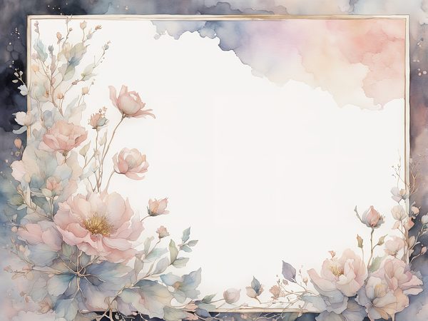 Pastel Blush Floral Watercolor Paper: Scrapbook Borders (10 JPGs Digital Download) — image 7