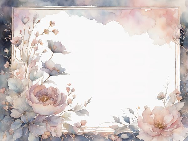 Pastel Blush Floral Watercolor Paper: Scrapbook Borders (10 JPGs Digital Download) — image 8