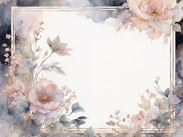 Pastel Blush Floral Watercolor Paper: Scrapbook Borders (10 JPGs Digital Download) — image 9