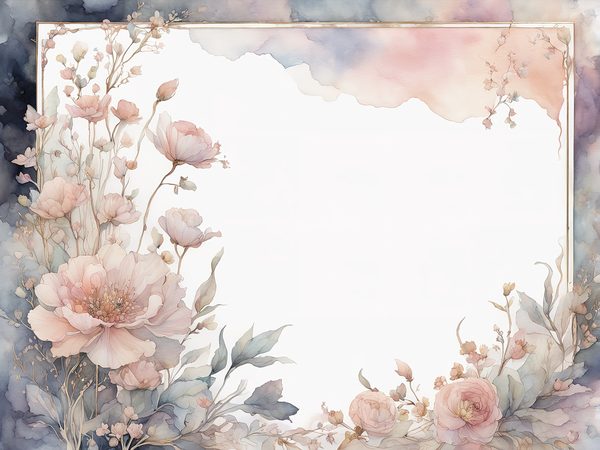 Pastel Blush Floral Watercolor Paper: Scrapbook Borders (10 JPGs Digital Download) — image 12