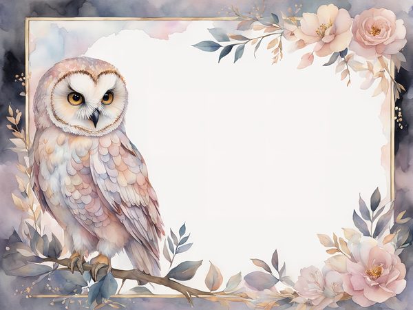 Watercolor Owl Digital Paper: Floral Scrapbook Backgrounds (10 JPGs) — image 4