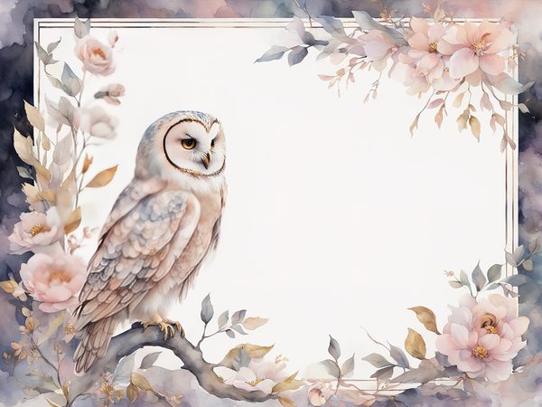 Watercolor Owl Digital Paper: Floral Scrapbook Backgrounds (10 JPGs) — image 9