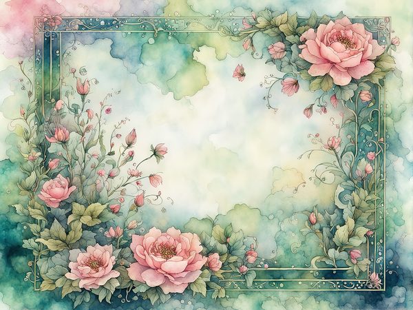 Watercolor Floral Digital Paper Pack: Emerald & Pink (10 JPGs) (Commercial Use) — image 1