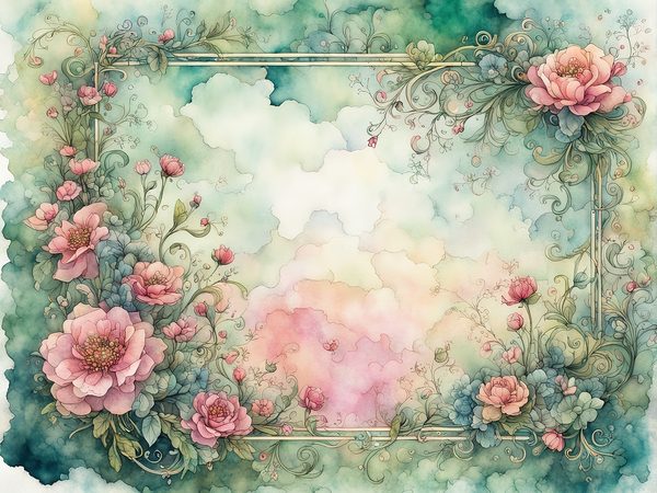 Watercolor Floral Digital Paper Pack: Emerald & Pink (10 JPGs) (Commercial Use) — image 5