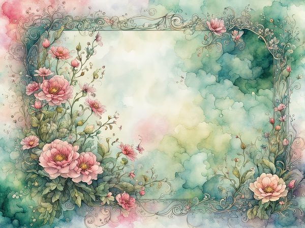 Watercolor Floral Digital Paper Pack: Emerald & Pink (10 JPGs) (Commercial Use) — image 6