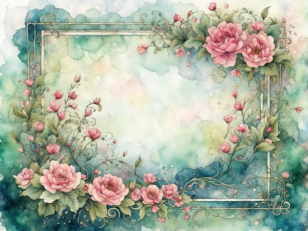 Watercolor Floral Digital Paper Pack: Emerald & Pink (10 JPGs) (Commercial Use) — image 10