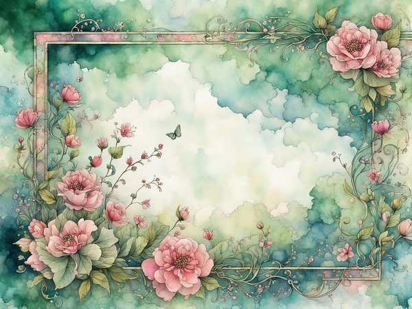 Watercolor Floral Digital Paper Pack: Emerald & Pink (10 JPGs) (Commercial Use) — image 12