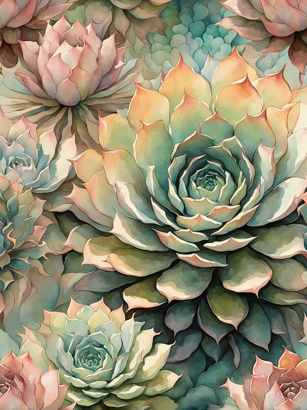 Watercolor Cactus Paper Pack: Desert Plant Prints (10 JPGs) (Digital Download) — image 1