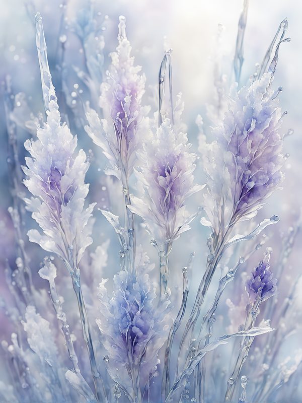 Watercolor Frozen Garden Digital Paper Pack: Purple & Blue (Letter Size JPGs) — image 6