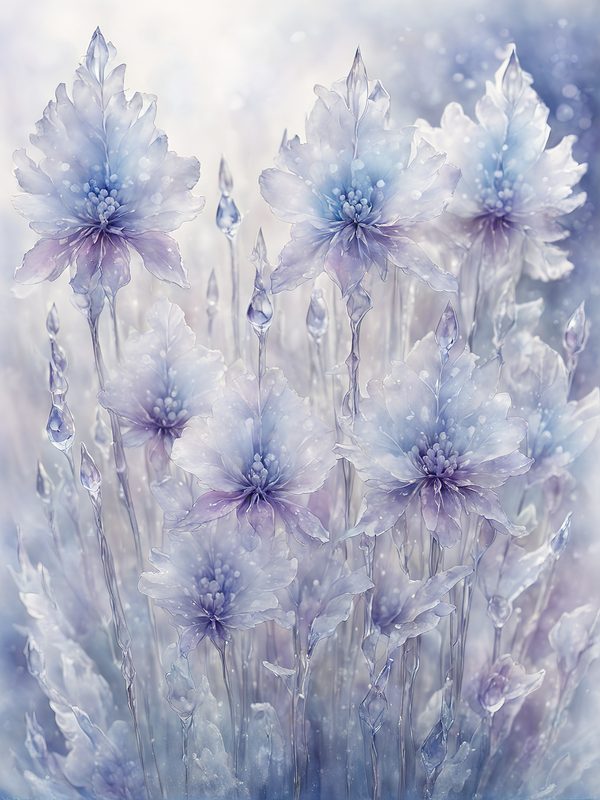 Watercolor Frozen Garden Digital Paper Pack: Purple & Blue (Letter Size JPGs) — image 8