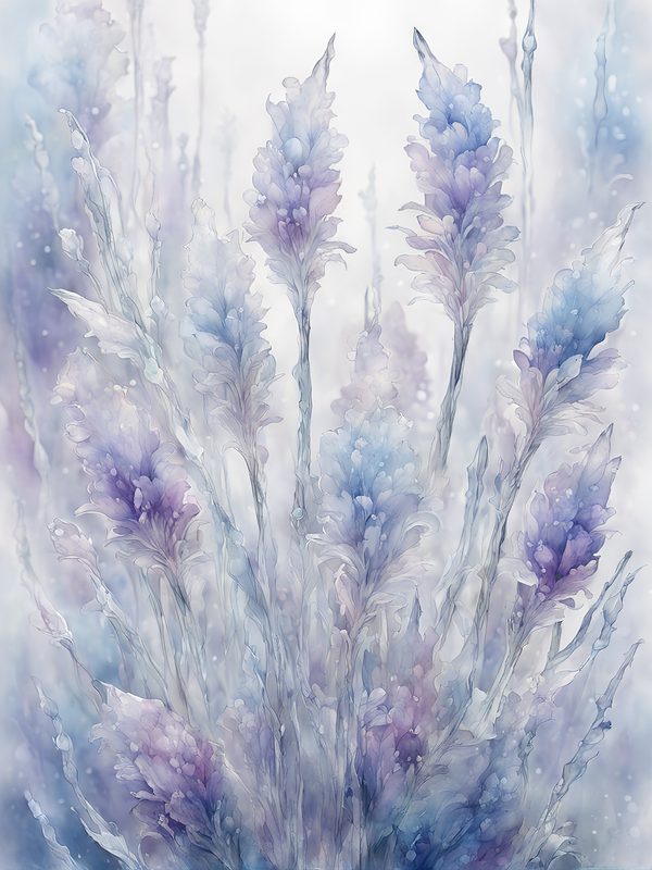Watercolor Frozen Garden Digital Paper Pack: Purple & Blue (Letter Size JPGs) — image 11