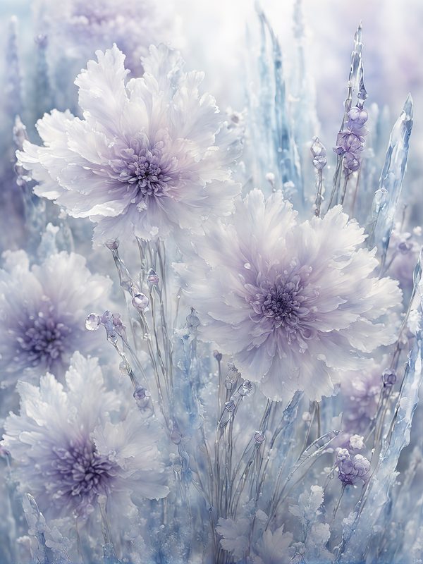 Watercolor Frozen Garden Digital Paper Pack: Purple & Blue (Letter Size JPGs) — image 12