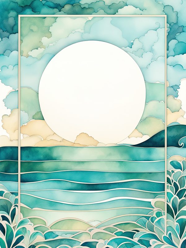 Watercolor Seafoam Green Coastal Borders: Beach Frame Art (10 JPGs) (Digital Download) — image 2