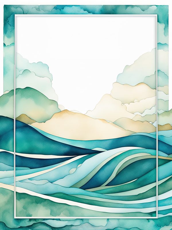 Watercolor Seafoam Green Coastal Borders: Beach Frame Art (10 JPGs) (Digital Download) — image 3