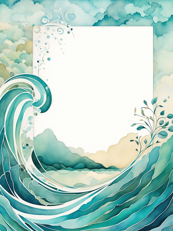 Turquoise Coastal Digital Papers: Watercolor Beach Prints (10 JPGs) — image 6