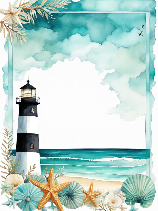 Turquoise Coastal Digital Papers: Watercolor Beach Prints (10 JPGs) — image 10