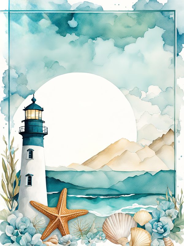 Turquoise Coastal Digital Papers: Watercolor Beach Prints (10 JPGs) — image 14