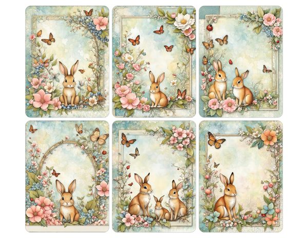 Shabby Chic Woodland Watercolor Digital Paper Kit: Printable Papers, Cards, Tags, Ephemera — image 29
