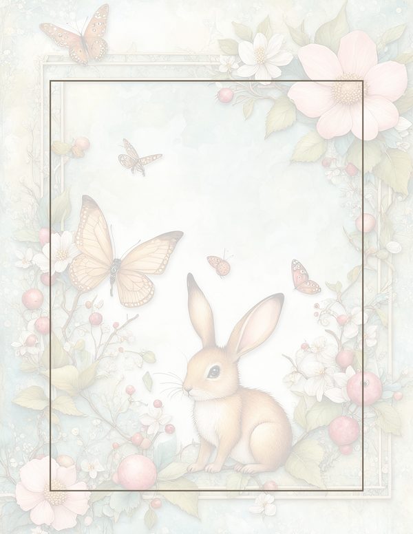 Shabby Chic Woodland Watercolor Digital Paper Kit: Printable Papers, Cards, Tags, Ephemera — image 34